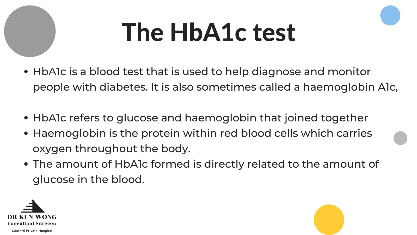 HbA1c test for diabetes