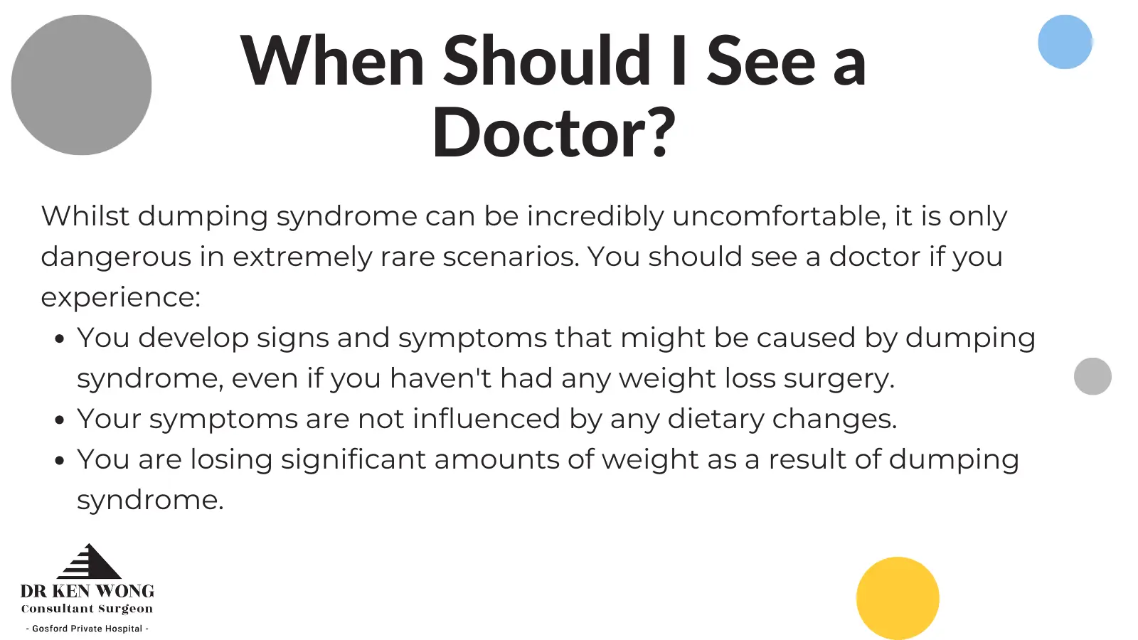 when to see a doctor if you have symptoms of dumping syndrome after gastric sleeve