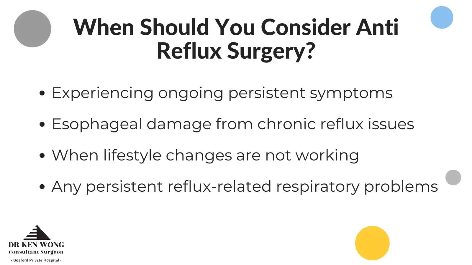 when to consider anti reflux surgery